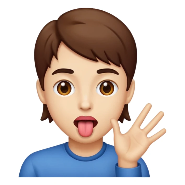 Tongue out hands to the side sticker