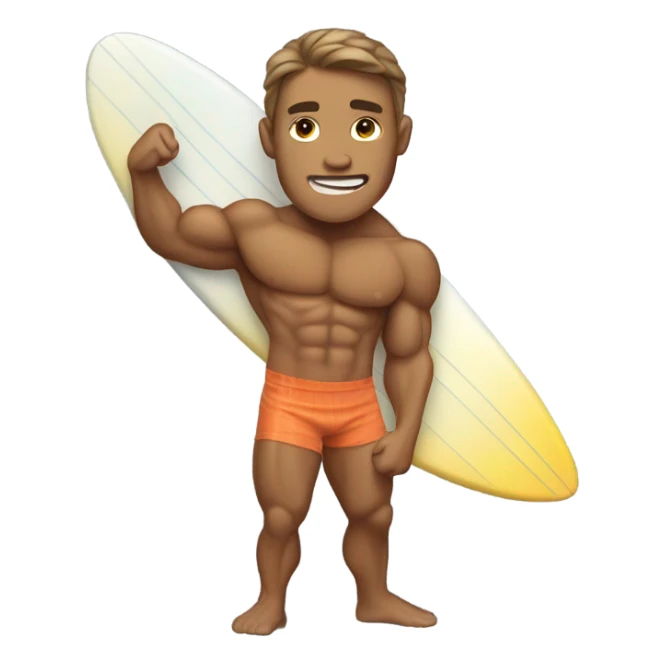 Muscle tan surfer sticker