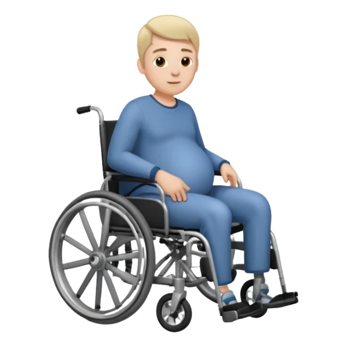 Wheel chair pregnant man without other persons facing left sticker