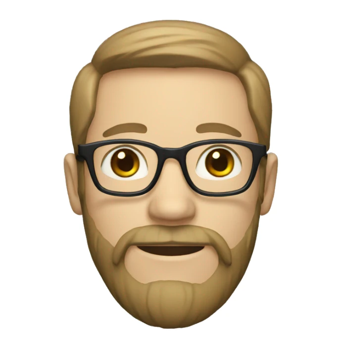 Guy with glasses and beard, white skin sticker