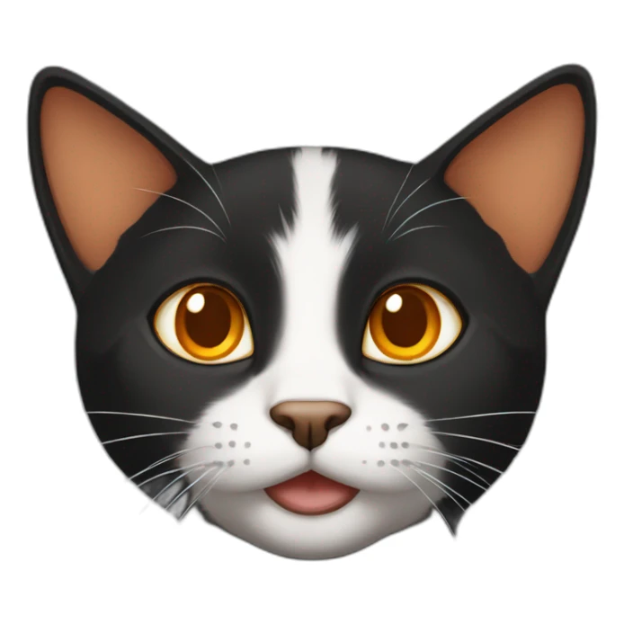 Black female cat, with a Little bit orange and White colour  sticker