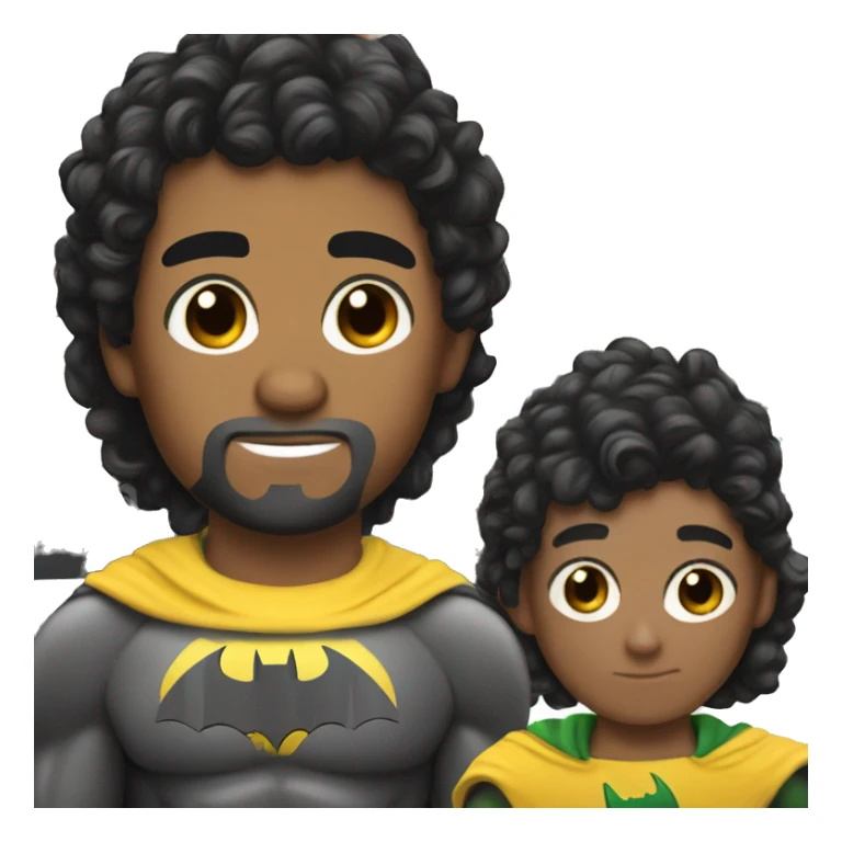 Batman on hispanic boy with black curly hair sticker