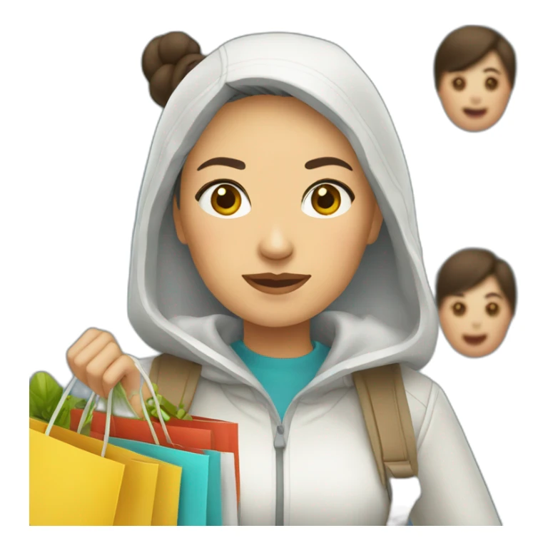 shopping kazakh woman sticker