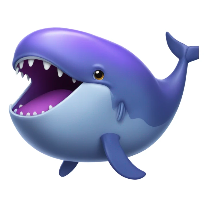 Blue whale purple, open mouth sticker