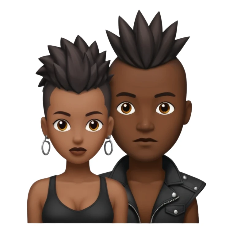 Black man with mowhak with black sexy women  sticker