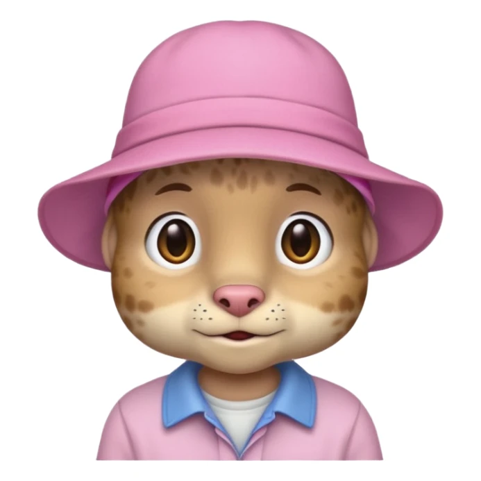 animal with pink hat and shirt sticker