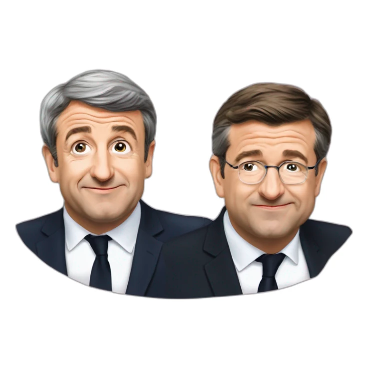 Emmanuel Macron kissin jean Luc Melenchon sticker