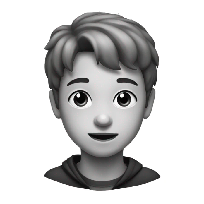 monochrome portrait of a boy sticker