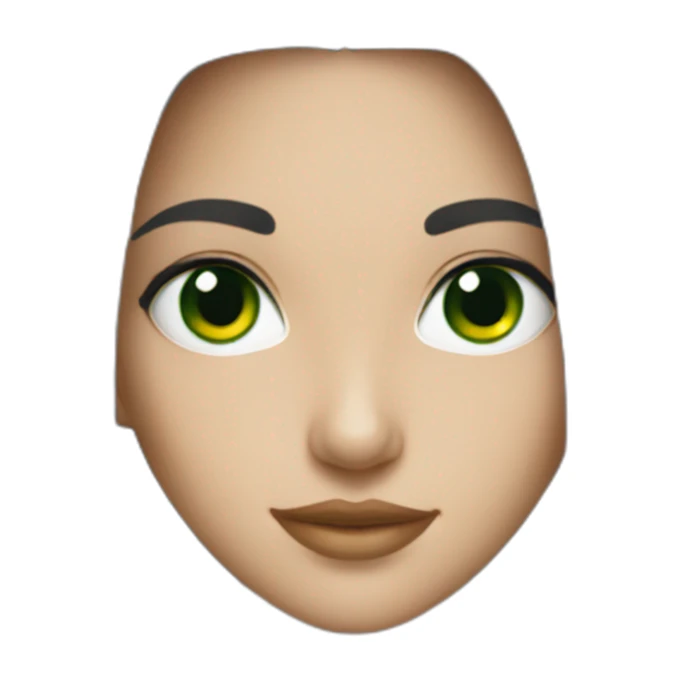 A handsome girl with green eyes and black hair sticker