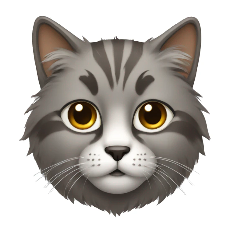 grey and brown hairy cat sticker