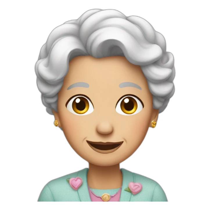 Elderly woman in love sticker