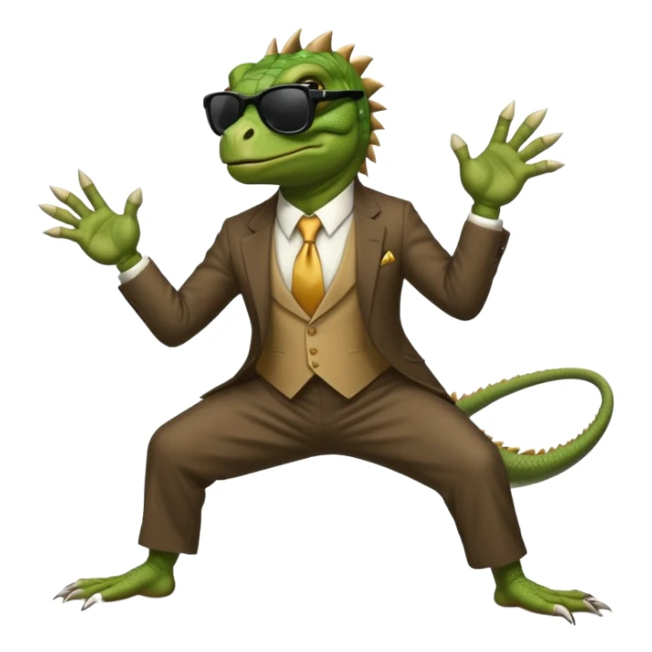 capitalist iguana banker godfather with black sunglasses breakdance sticker