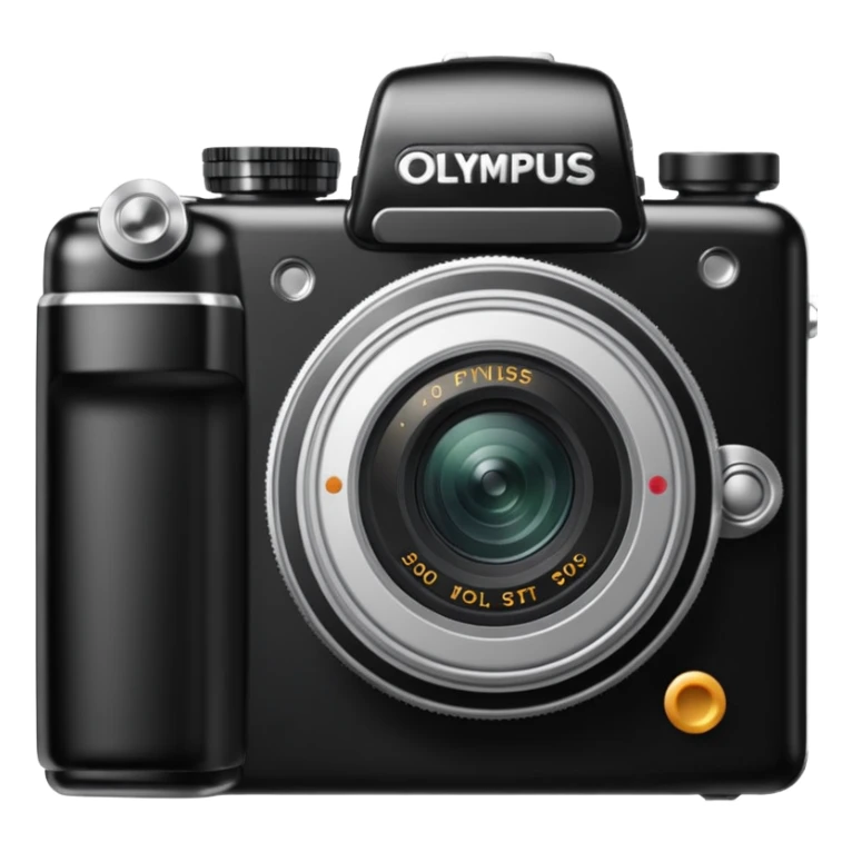 Transform this into a stylized 3D emoji-style icon of a retro [Olympus Stylus 300 Digital]  sticker