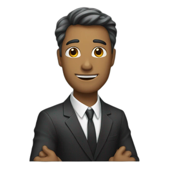 man in suit holding out his arms sticker