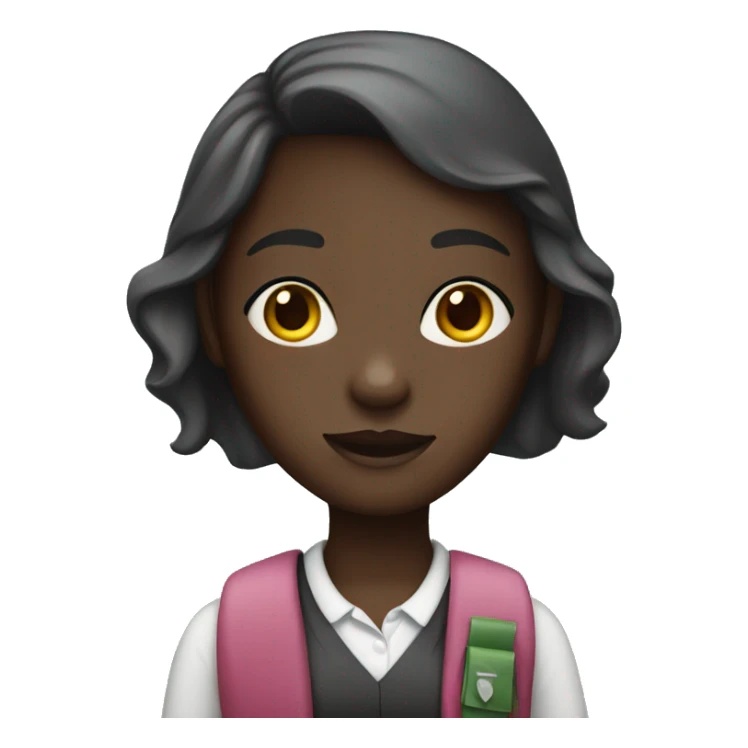 school girl with dark skin sticker