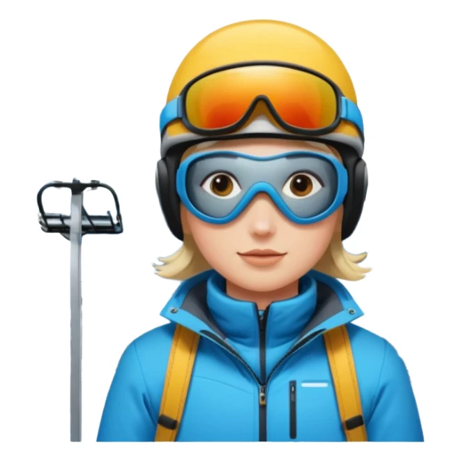 ski trip, person on a ski lift, winter gear sticker