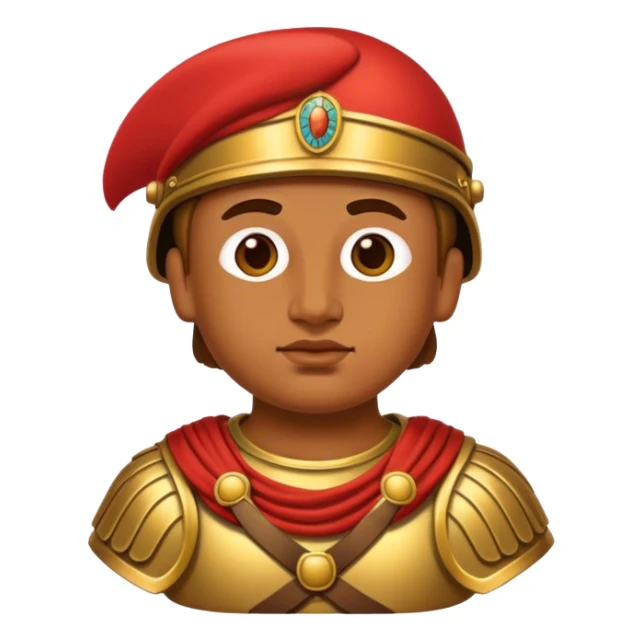Cinematic Realistic Botero Bronze Roman fat Soldier Emoji. sticker