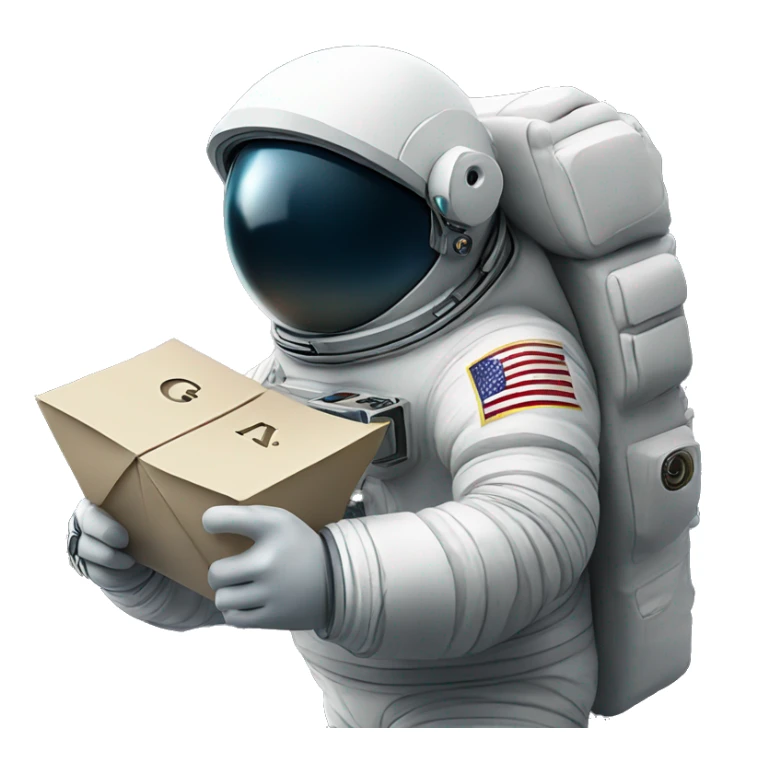 Astronaut holding letter G in space sticker