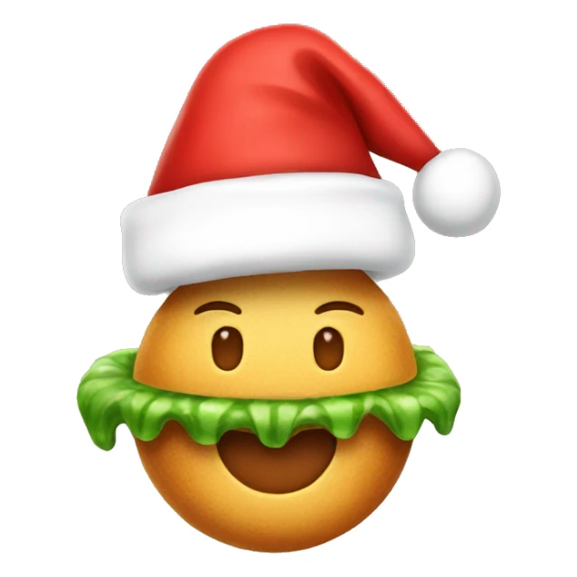 food with santa hat on top sticker