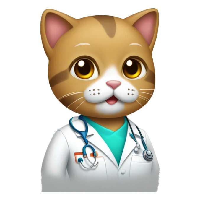 um gato vestido de medico operando sticker