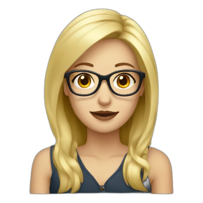 blonde european women with glasses sticker