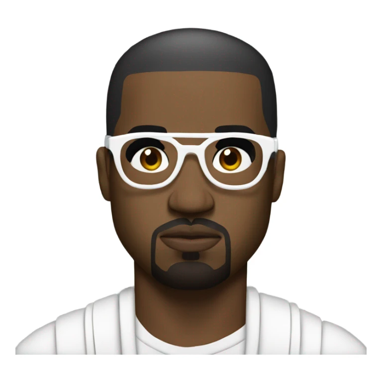 Kanye west wearing white glasses with slits in them sticker