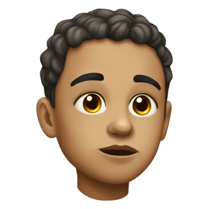 contemplative portrait of a boy with makeup  sticker