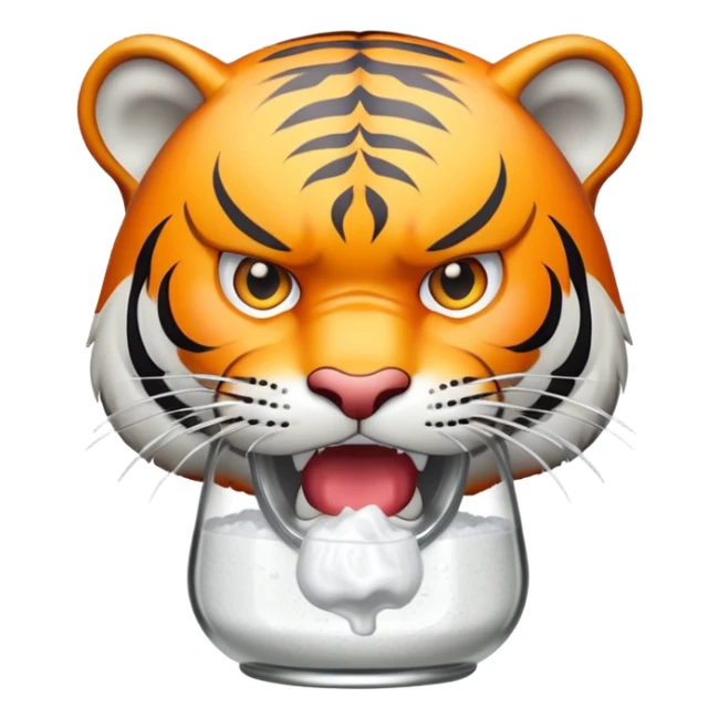 tiger face with salt shaker being salty for Twitch emote sticker