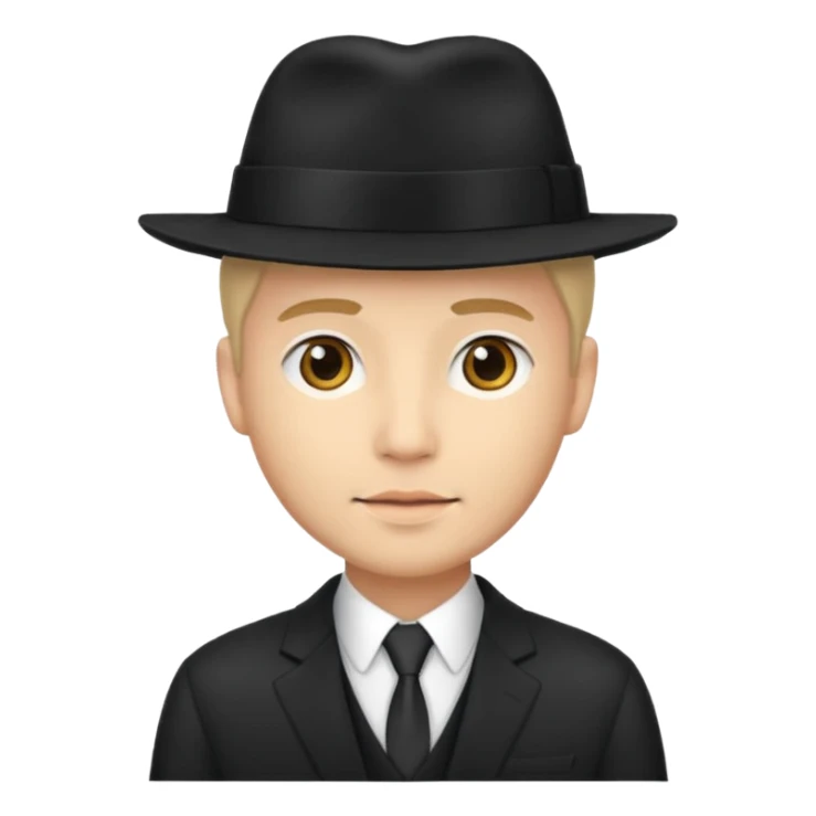 new yorker with hat and suit, black, light skin guy sticker
