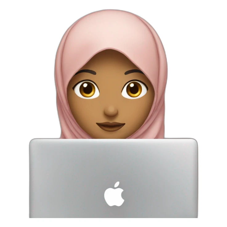 Hijab girl in front of MacBook 💻  sticker