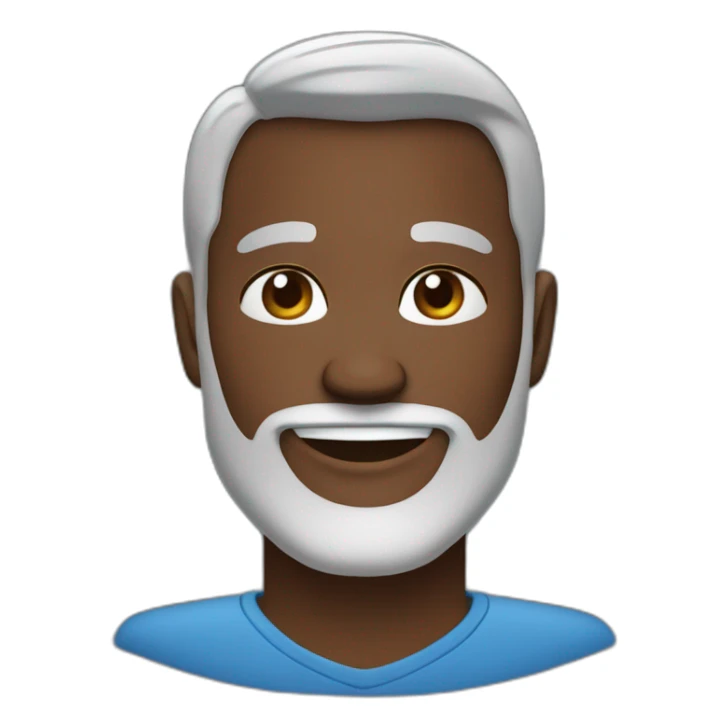 Personal coach with gray and white beard, earrings, beautiful smile, oval face and part on the right side, dark skin color, thick build sticker