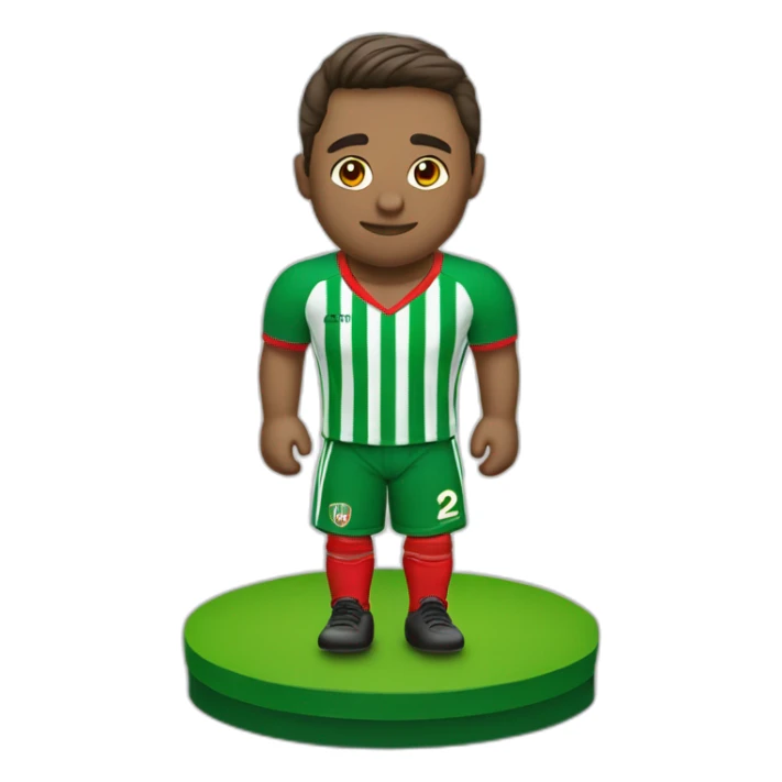 Jugador de fútbol camiseta verde con rayas roja sticker