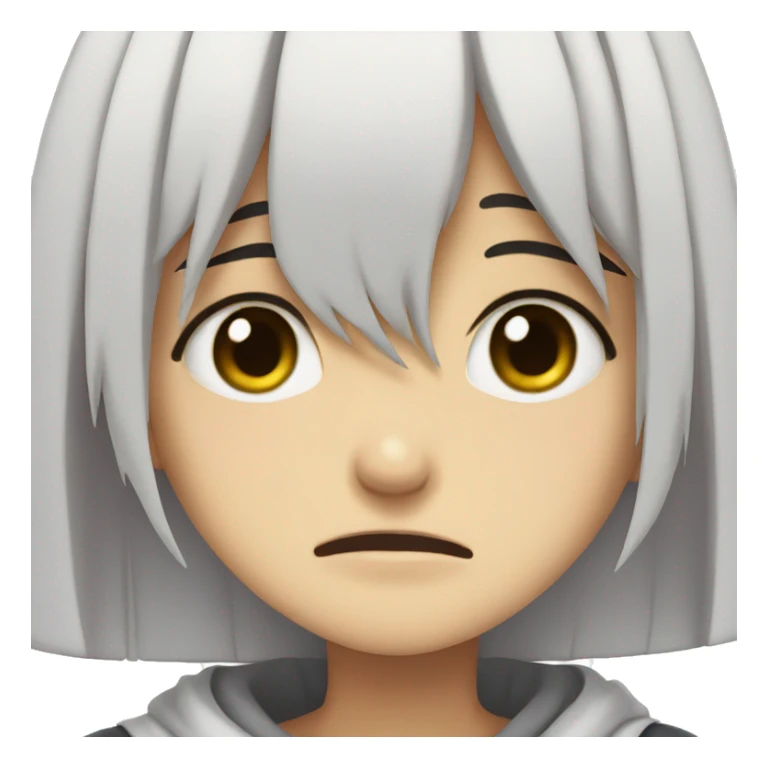 anime girl crying face covering mouth  sticker