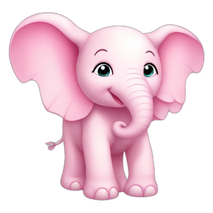baby pink cartoon elephant with wings sticker