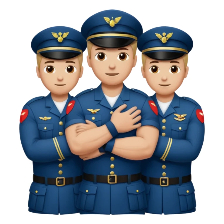 Soldados dando un abrazo de fraternidad sticker