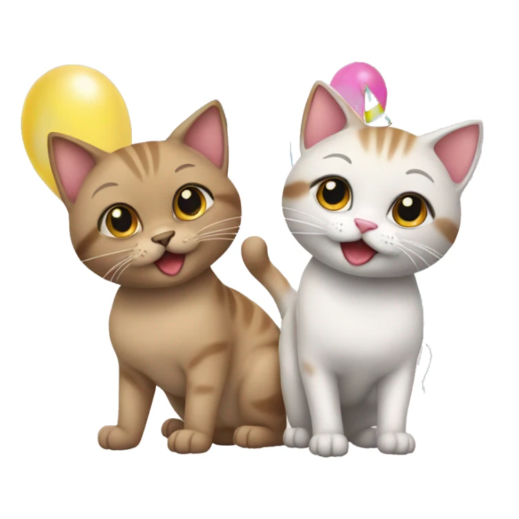 2 cute singapura cats at a birthday party sticker