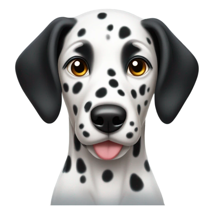 a female Dalmatian with brown eyes and all black ears sticker