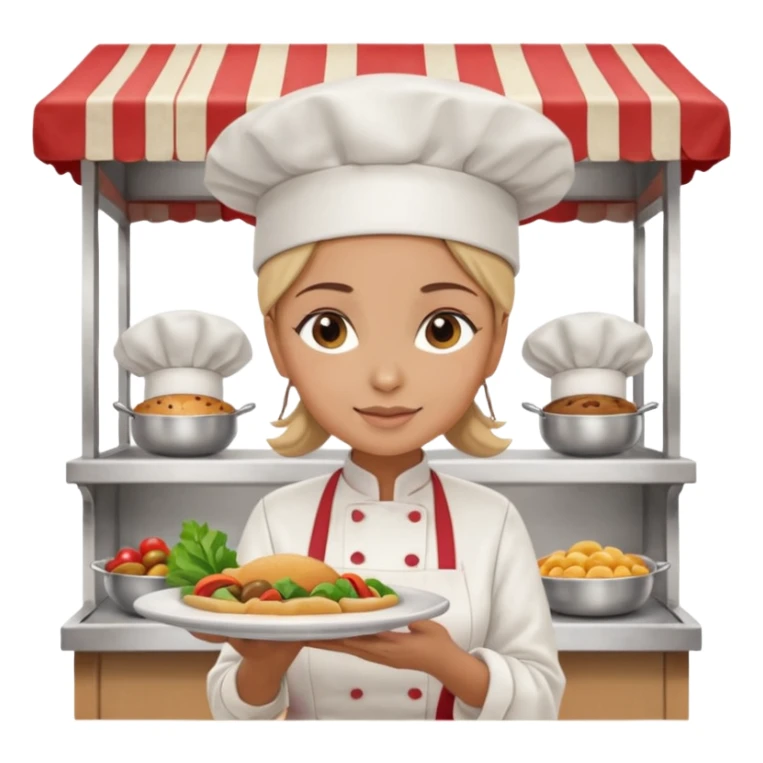 woman food stall sticker