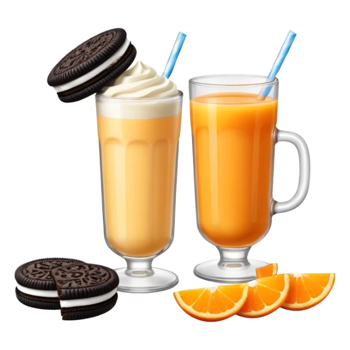 double stuffed Oreos with a glass of orange juice sticker