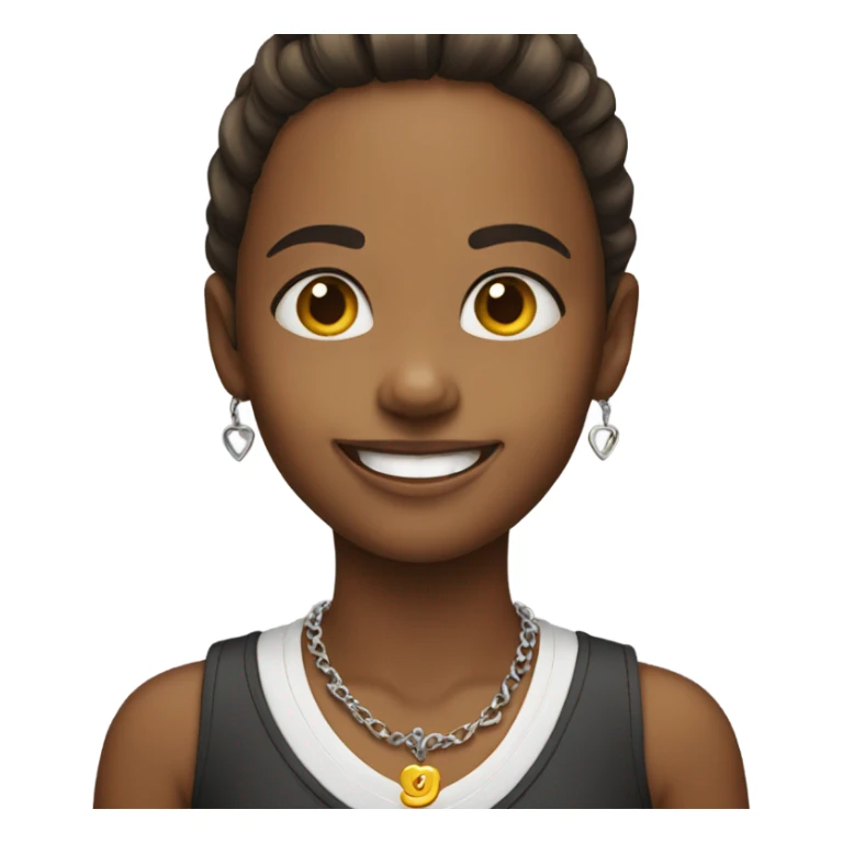 smiling girl with necklace sticker