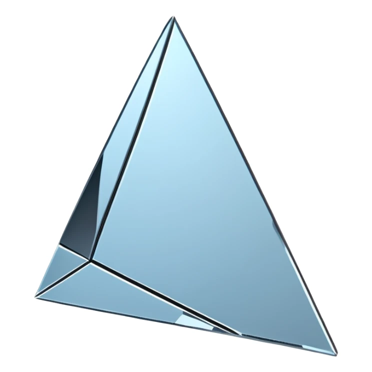 broken mirror shard emoji, sharp chrome edges, high contrast reflections, futuristic minimal 3D style, isolated on white sticker