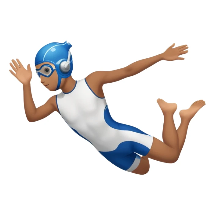 determined pool diver dives into a pool of confidence blue water underneath  sticker