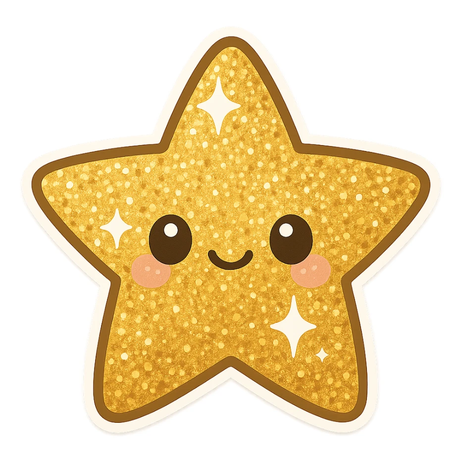 glitter object sticker