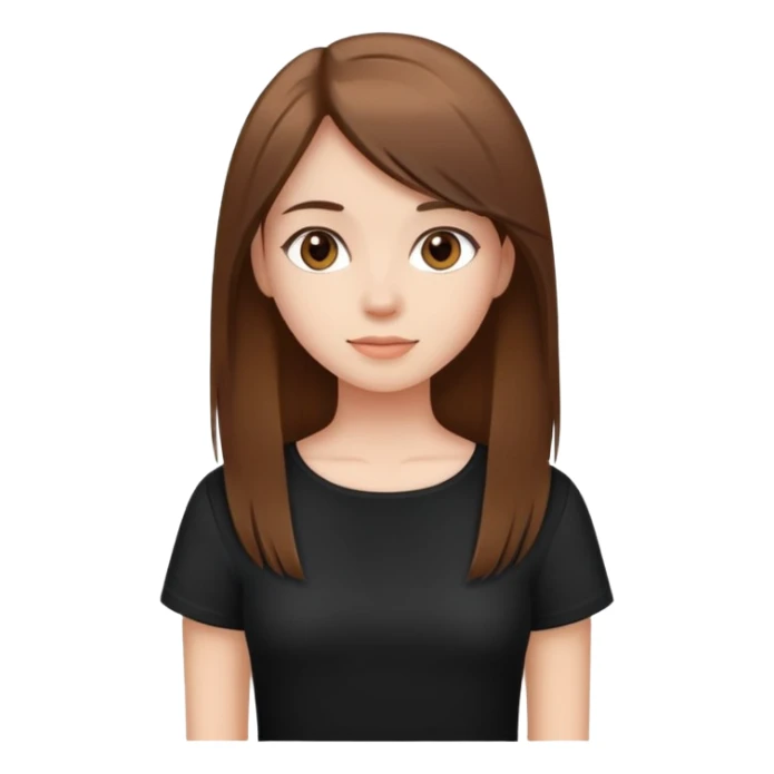 Girl with brown straight hair wearing a black top sticker