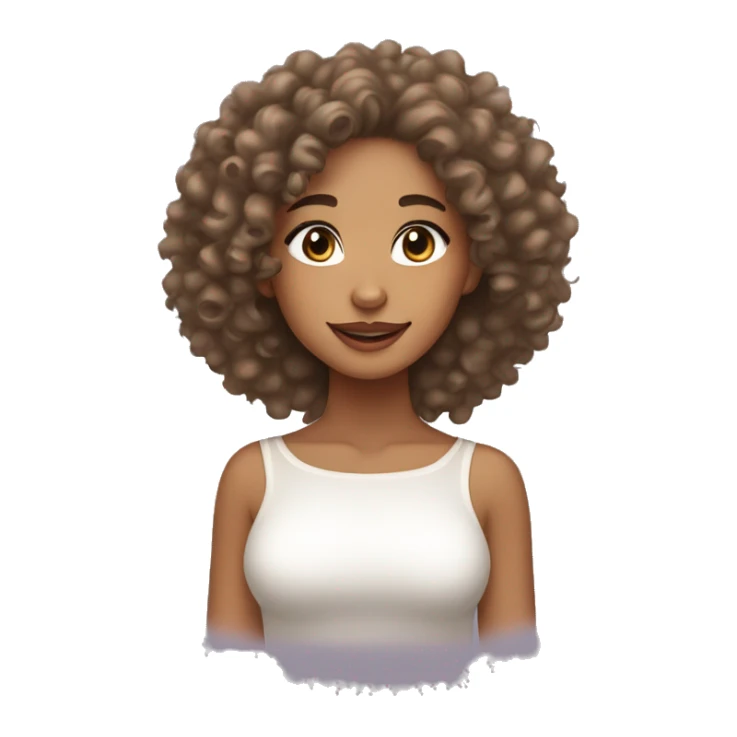 lightskin girl, curly hair doing her skincare  sticker