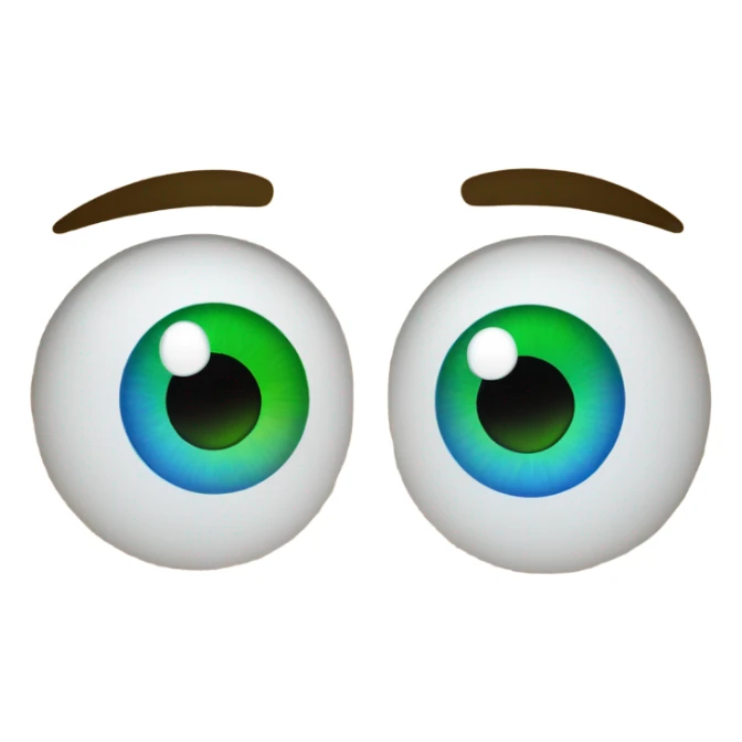 Smiley face with one blue eye and one green eye  sticker