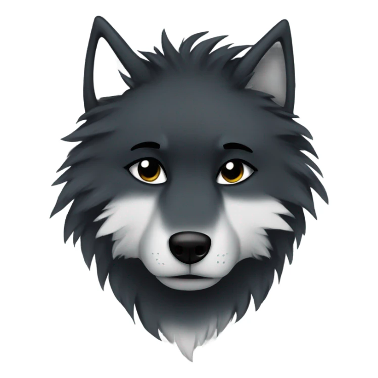 Emo black sad wolf furry alpha sticker