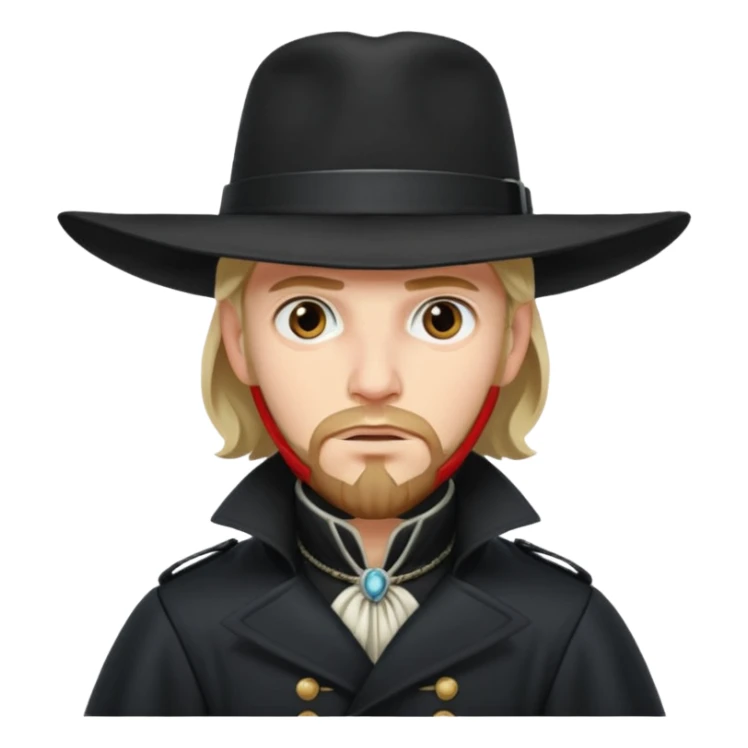Athos, musketeer in black trench coat sticker