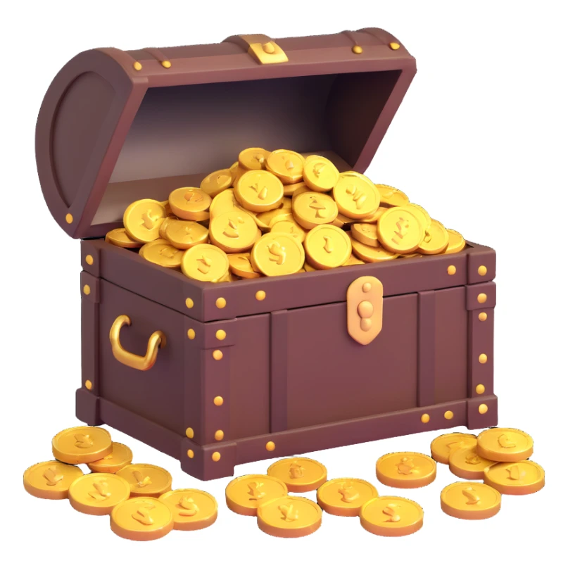 treasure chest with gold coins sticker