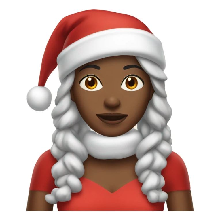Black woman with a Santa hat and a red dress  sticker